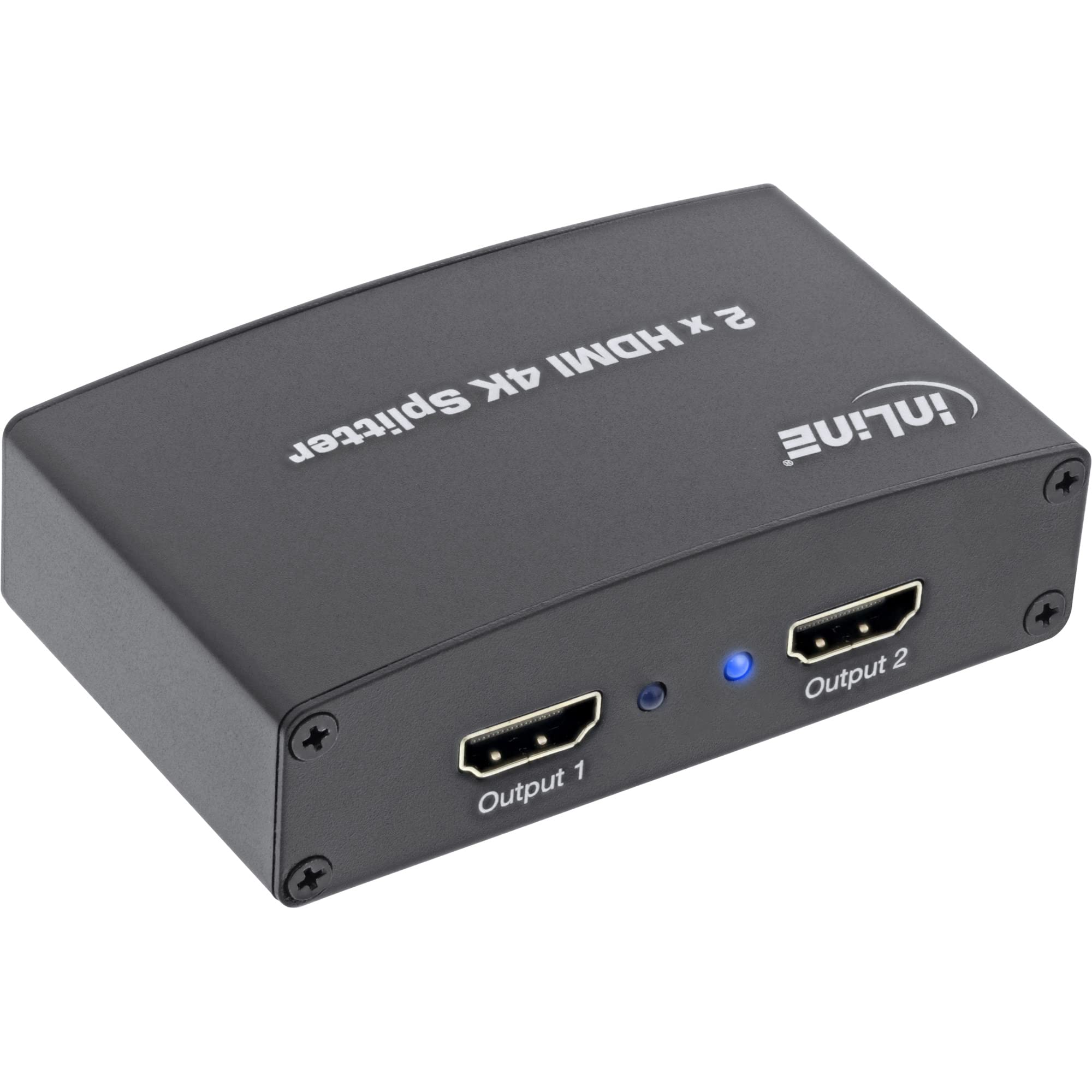 InLine 65009 - Distribuidor de HDMI (2 Pliegues, 4 Kx2 K, Compatible con 4 Unidades), Color Negro