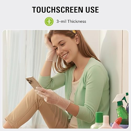 Miniatura 3 de Disposable Vinyl Gloves, Food Safe, Latex-Free Powder-Free Clear Plastic Gloves for Cooking, House Clean, Food Prep