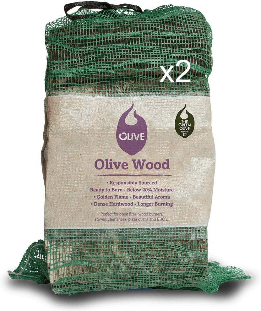 Green Olive FirewoodChunks Olive Cooking Firewood BBQ Smoking Chunks & Nuggets, 2 Bags