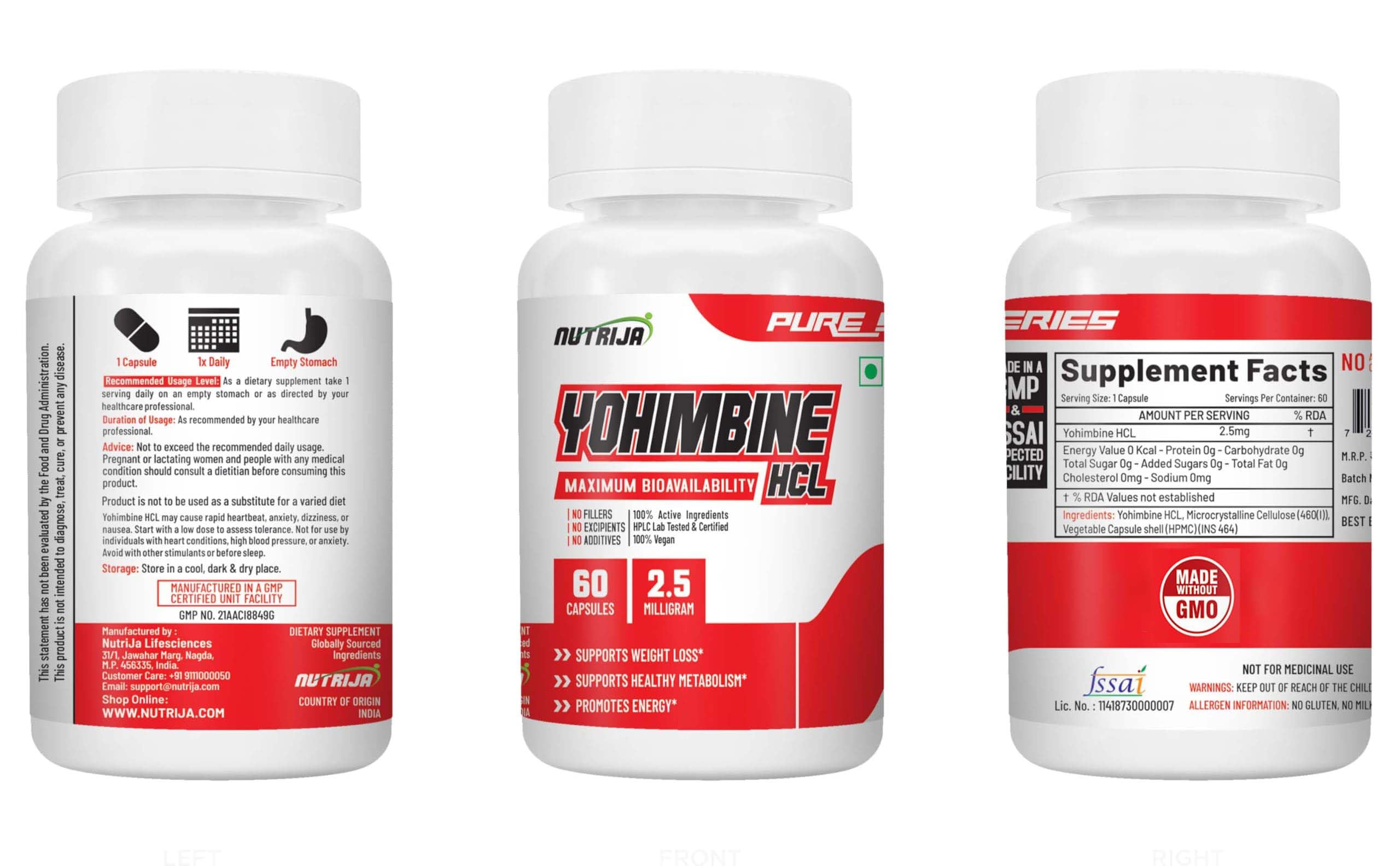 NutriJa Yohimbine HCL 2.5mg - Pack of 60 Capsules — Amazon image 4