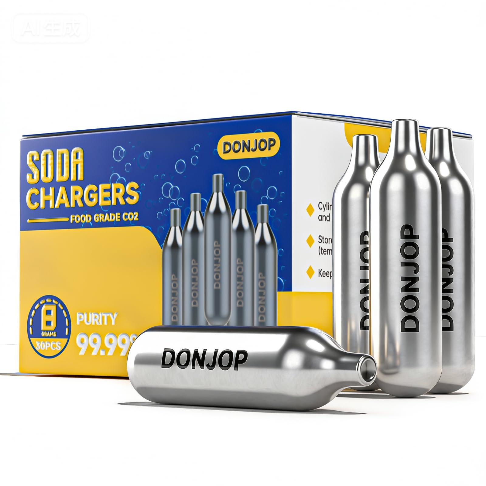 30 Pack 8G CO2 Cartridges,CO2 8G Soda Cartridges for Soda Maker Food Grade Seltzer Water Cartridges Non-Threaded Soda Chargers Compatible With Soda