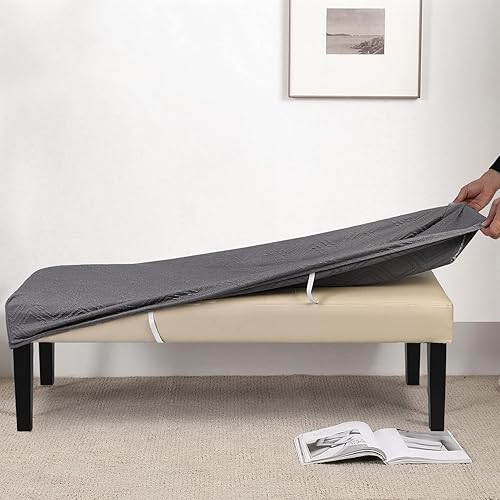Vista 126 de SearchI Funda para banco de comedor, fundas largas elásticas y lavables para asiento de banco de banco rectangular, para comedor, sala de estar