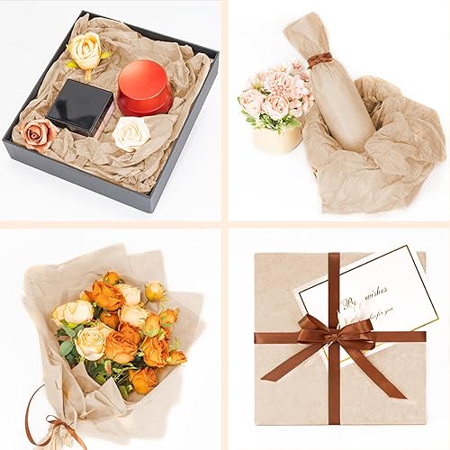 Miniatura 105 de Larcenciel Papel de seda dorado rosa, 120 hojas, papel metálico de regalo para bolsas de regalo, embalaje, flores, San Valentín, Navidad, boda, Oro