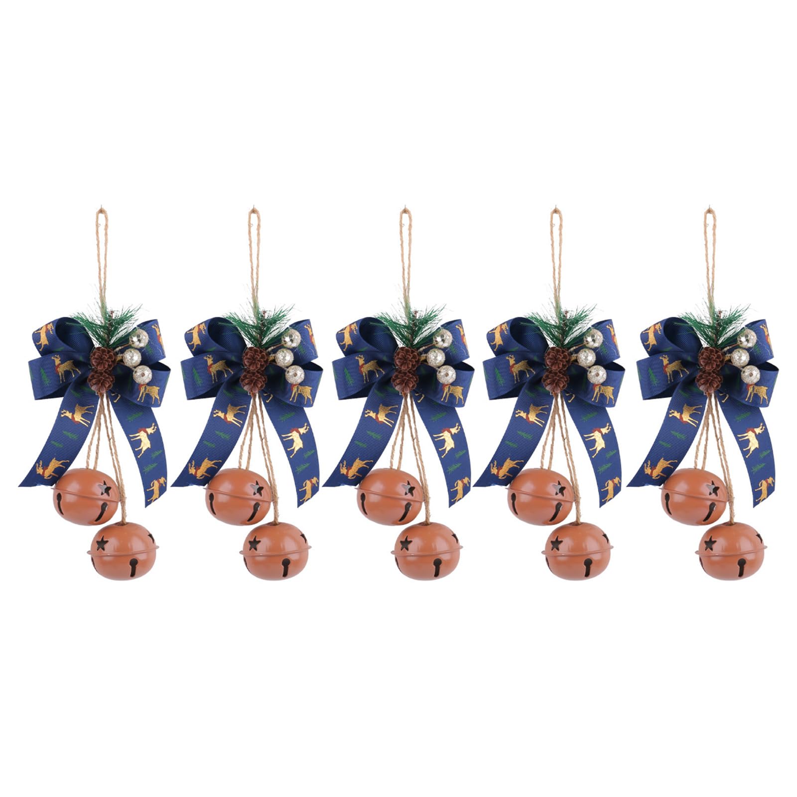 Tsophreniq Eye Catching Christmas Tree Accessory Elegant Bowknot Iron Bells Hanging Festival Ornament for Party Decors Sturdy Bells