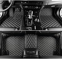 Vista 24 de Alfombrillas de lujo personalizadas para automóvil compatibles con Mercedes Benz todos los modelos 1998-2023 (negro dorado)