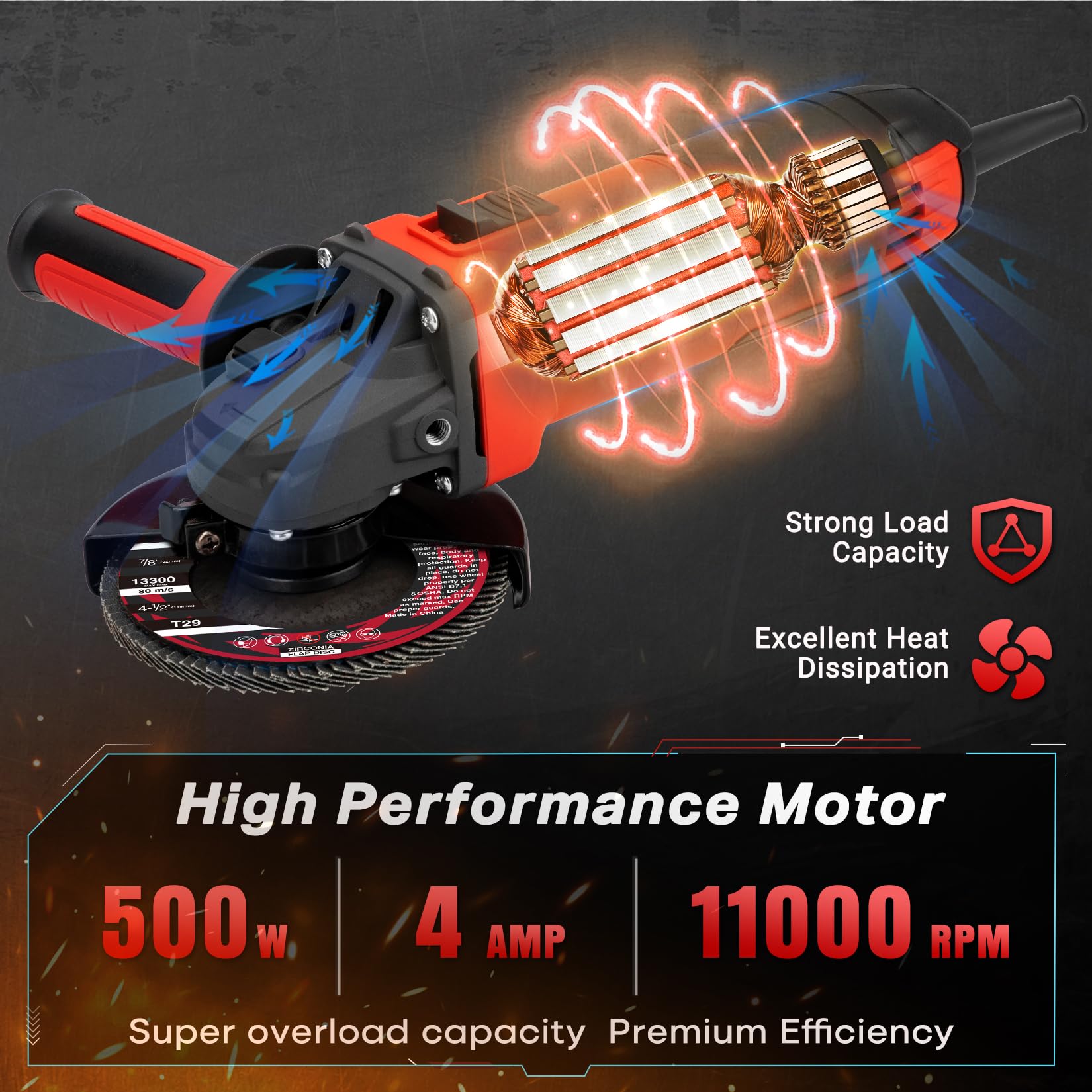 SHALL Angle Grinder - 11000 RPM, 4 Amp, Cutting & Grinding -2 SHALL Angle Grinder - 11000 RPM, 4 Amp, Cutting & Grinding -2