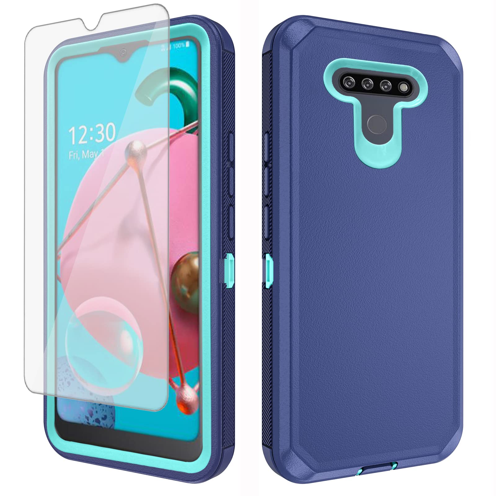 AsuwishPhone Case for LG K51/Reflect LTE/Q51 with Screen Protector and Cell  Cover Hybrid Rugged Shockproof Hard Protective Accessories LGK51 K 51 51K