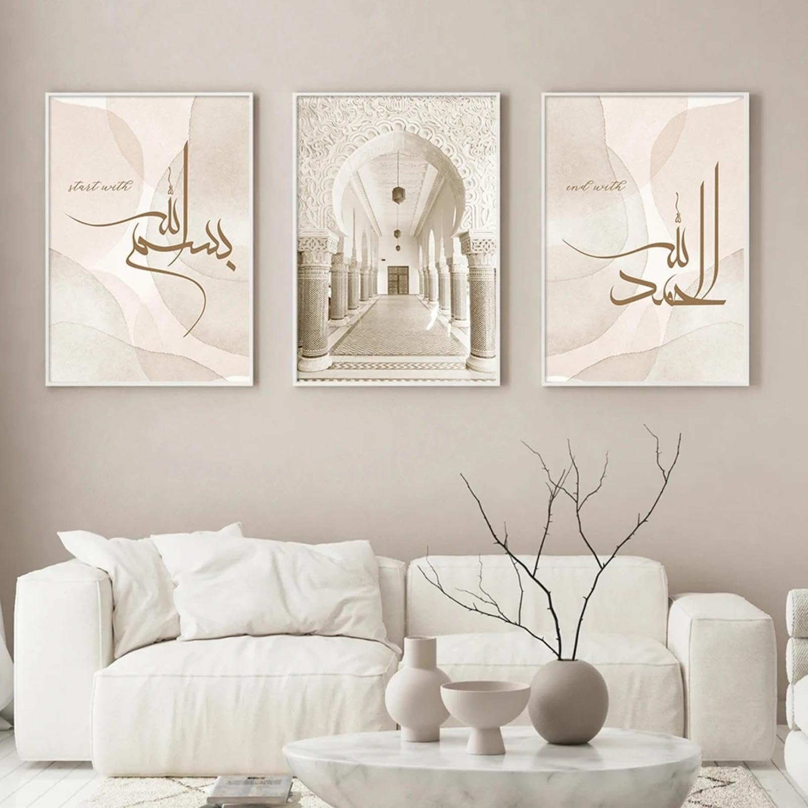 Peinture sur toile d'architecture et calligraphie islamique Yangld - Art mural raffiné - 7