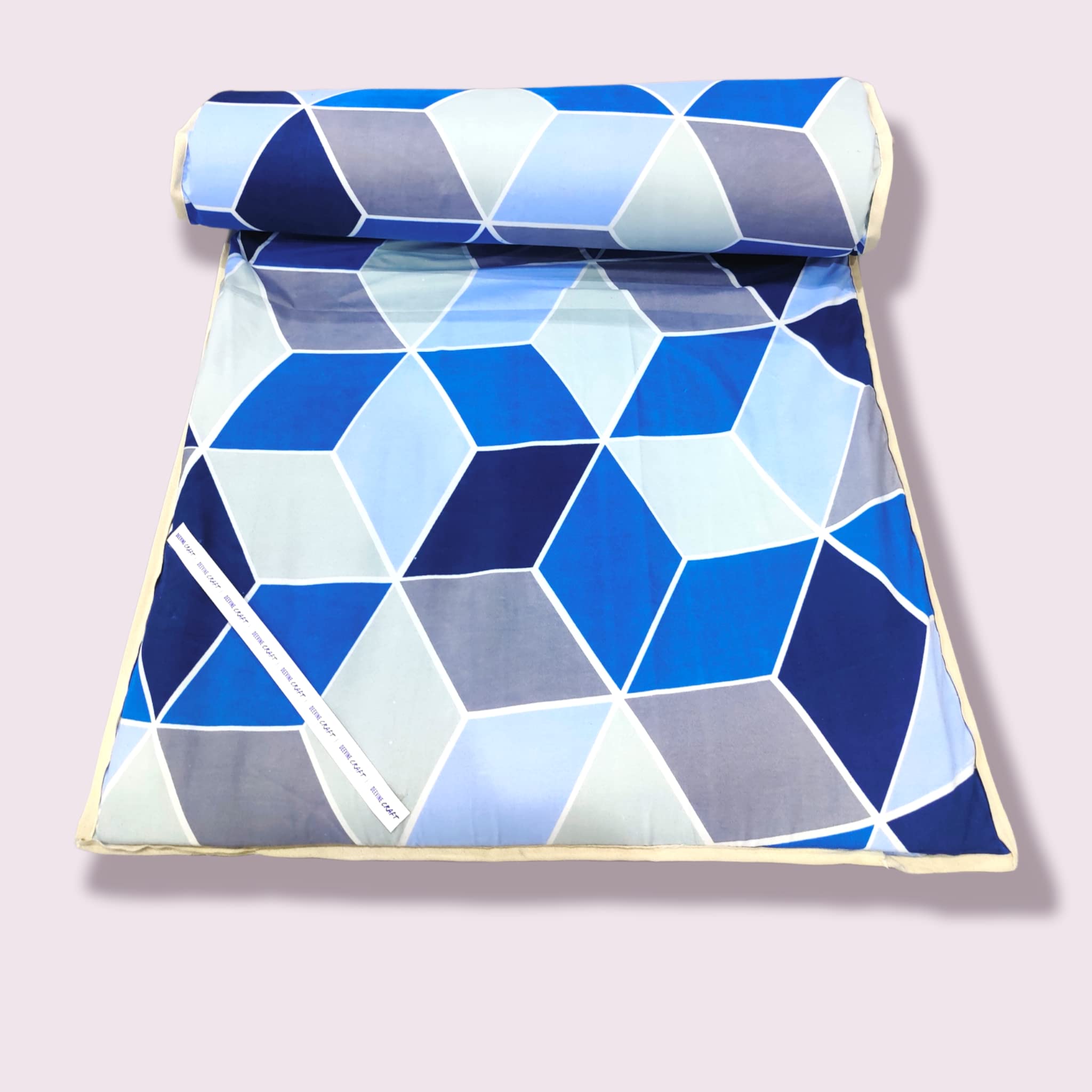 Deevine Craft One Inch Foam Mattresses for Room, Balcony, Playard, Picnic or Any Other Activity Slim Foldable PU Foam 1-inch Single Size Mattress Floor Mattress 72X36X1 Inches (Shades of Blue)-image-34