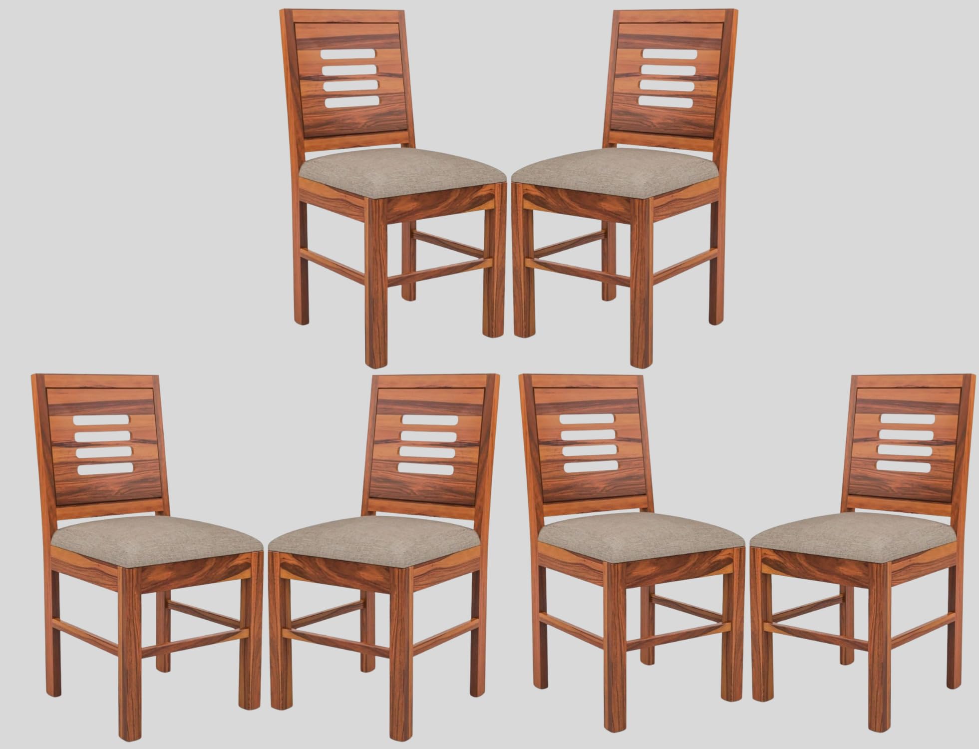 Sheesham Wooden Six Dining Chair Set with Cushion Seat for Living Room | Solid Wood Study Chair for Living Room | Office Chair for Home & Office (Set of 6, Honey)-image-11