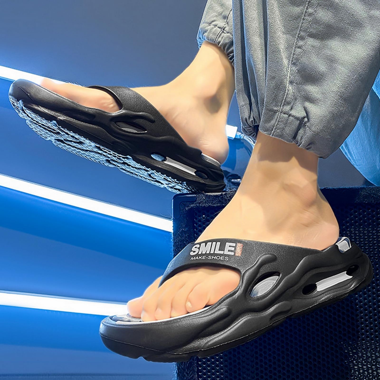 Infradito Uomo Donna Ciabatte Sandali Estivi per Coppia con Plateau Eva Rinforzati Antiscivolo Plus Size Interni Ed Esterni-bianco-38-39