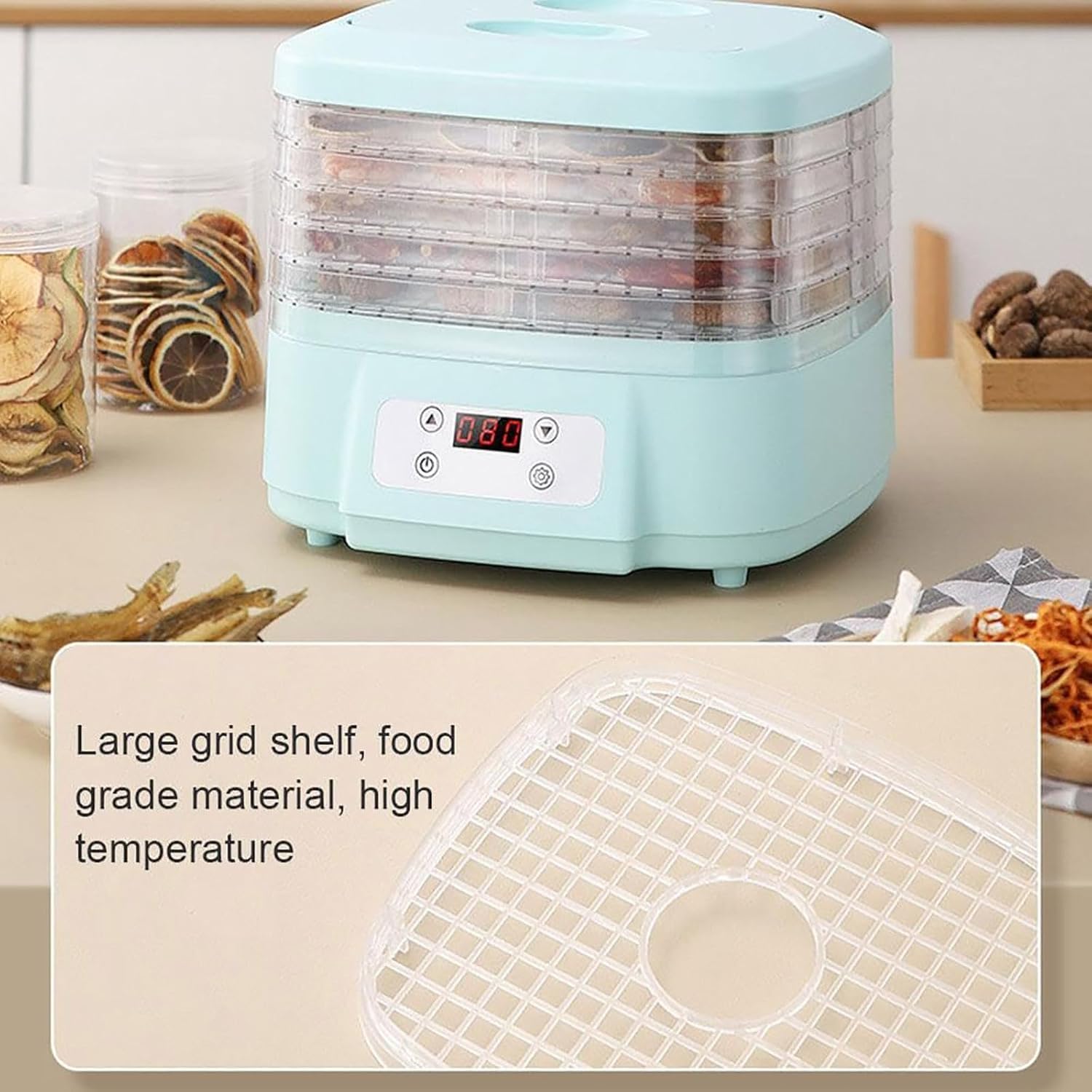Secadora para El Hogar para Dulces Y Bocadillos, MáQuina Liofilizadora, MáQuina Liofilizadora para El Hogar, Liofilizador con Temporizador Ajustable De 6 Bandejas