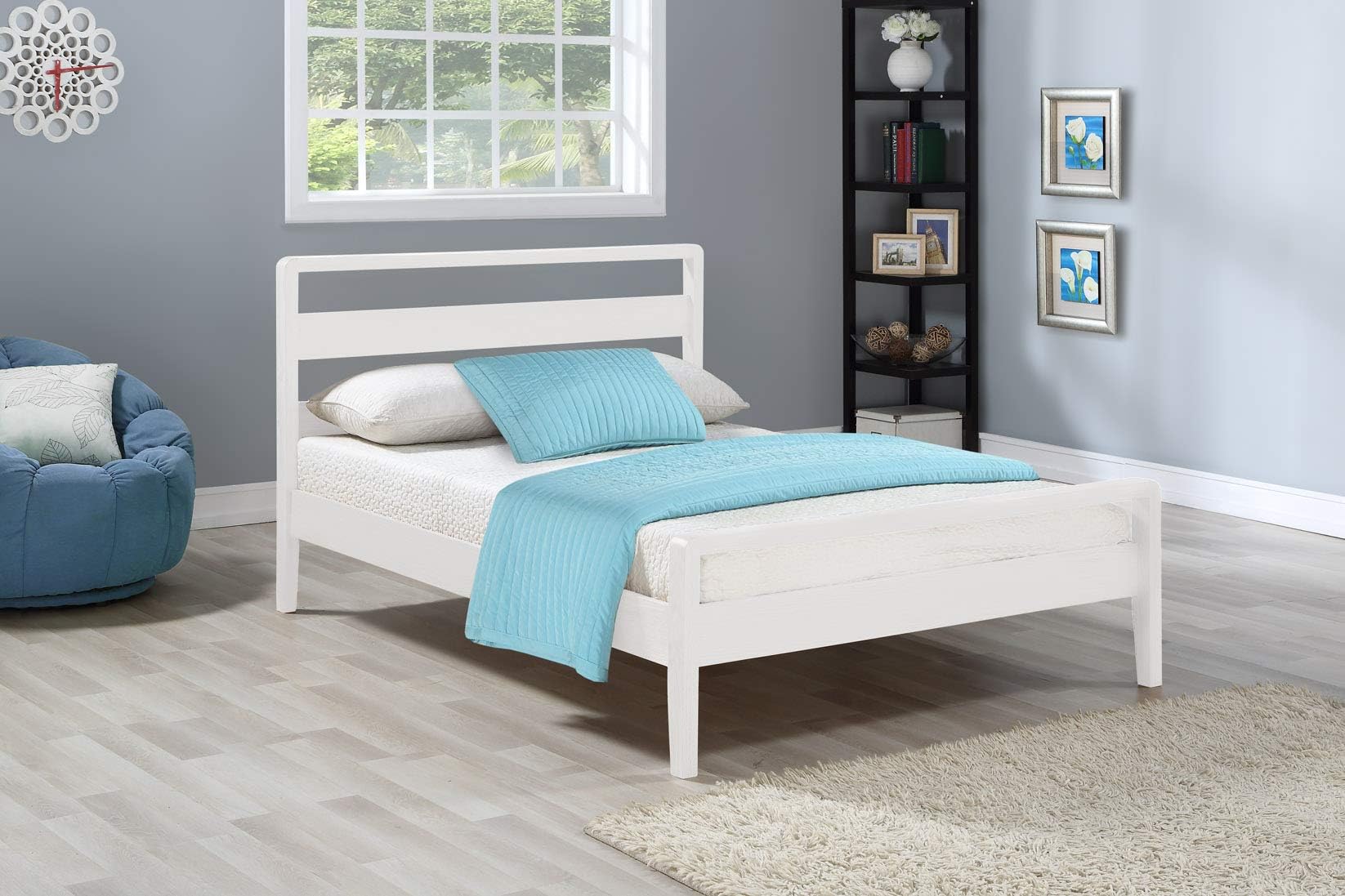 Ideal Furniture Sandra Grey Fabric Deep Buttoned Headboard and Footboard King Size Bed Frame