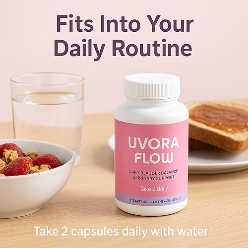 Miniatura 5 de UVORA FLOW Mezcla completa de defensa de la vejiga, 60 cápsulas veganas  Fórmula diaria de equilibrio urinario y vejiga con D-manosa, cúrcuma, té