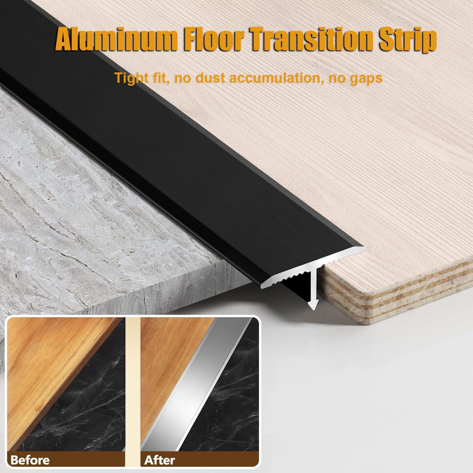Fußboden Leisten aus Aluminium 90cm* 3 Stück Uebergangsleisten T-Profil Türleiste Boden Türübergangsschiene für Türschwellen und Verbindungsböden Von Laminatdielenfliesen(Silver,W3.3cm)