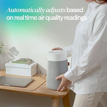 Blueair Mini Max Auto Air Purifier for Small Rooms up to 510 Sq Ft, HEPASilent Air Cleaner for Pets, Allergies, Smoke, Dust & Odor, Auto Mode, Quiet Air Purifier for Bedroom