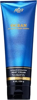 Bath & Body Works Men’s Body Cream, Ocean Scent, Ultimate Hydration Moisturizer with Shea Butter & Hyaluronic Acid for Dry Skin, Coastal Air & Cypress Scent, 8 oz - 1 Pack