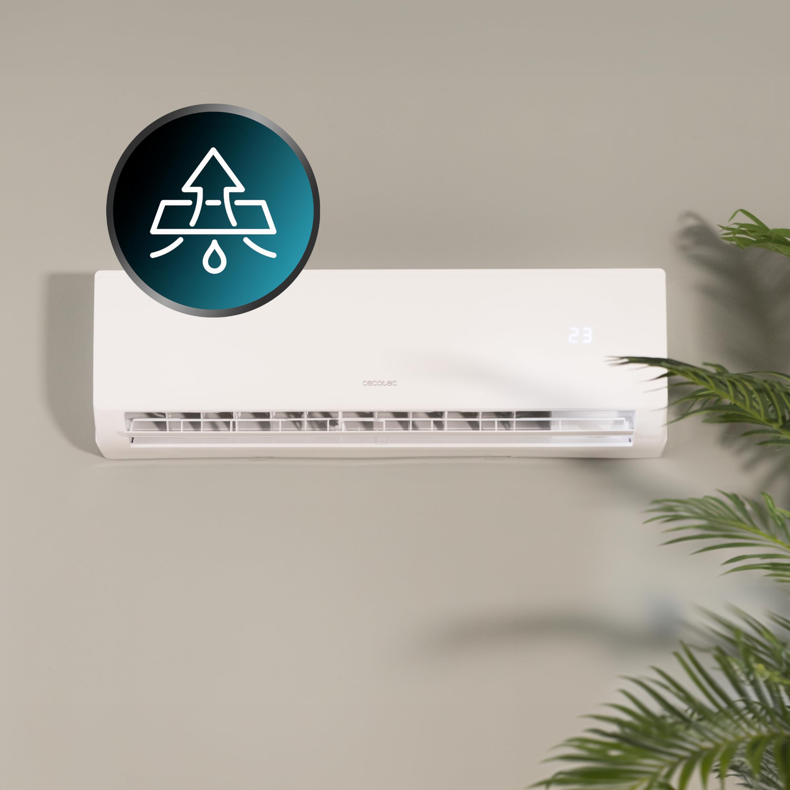 Cecotec Aire Acondicionado Split AirClima 12000 Smartfresh Connected. 12000 BTU, Motor DC, Bomba de calor, Control Wifi, Mando a distancia, Pantalla LED, Sistema Inverter, Cobertura 22 m2