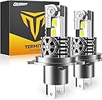 Latest H4/9003/HB2 Bulbs, 50,000LM 900% Super Brighter, 6500K Cool White, 1:1 Mini Halogen Size H4 9003 Fog Lights Kits with Cooling Fan, Plug and Play, Pack of 2