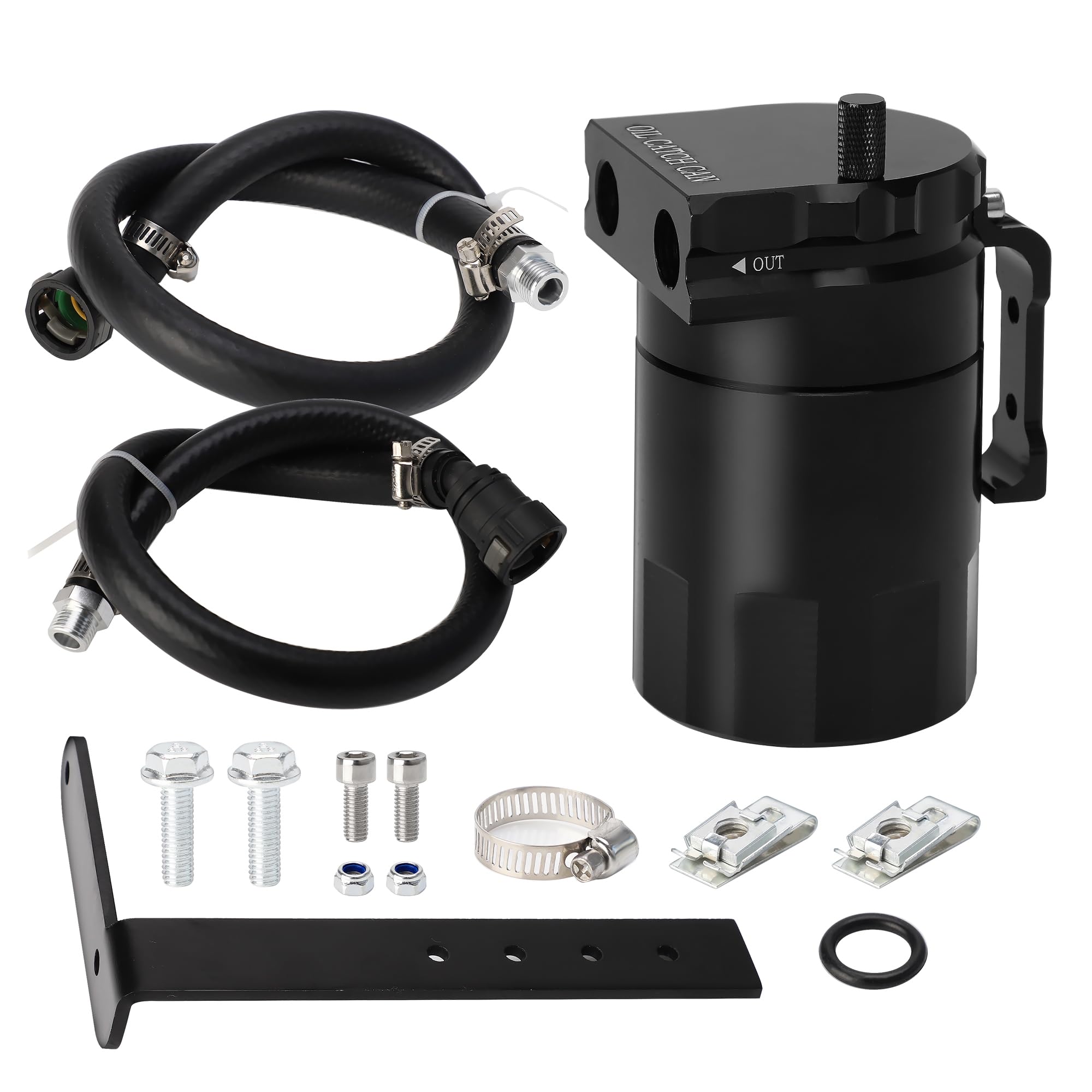 CNSPEED Oil Catch Can Kit Oil Separator Reservoir Tank Compatible with Ford F150 2.7EB 3.5EB 5.0L 2011-2023,Raptor 3.5L Ecoboost 2017-2023, Expedition 3.5L EcoBoost 2018-2023