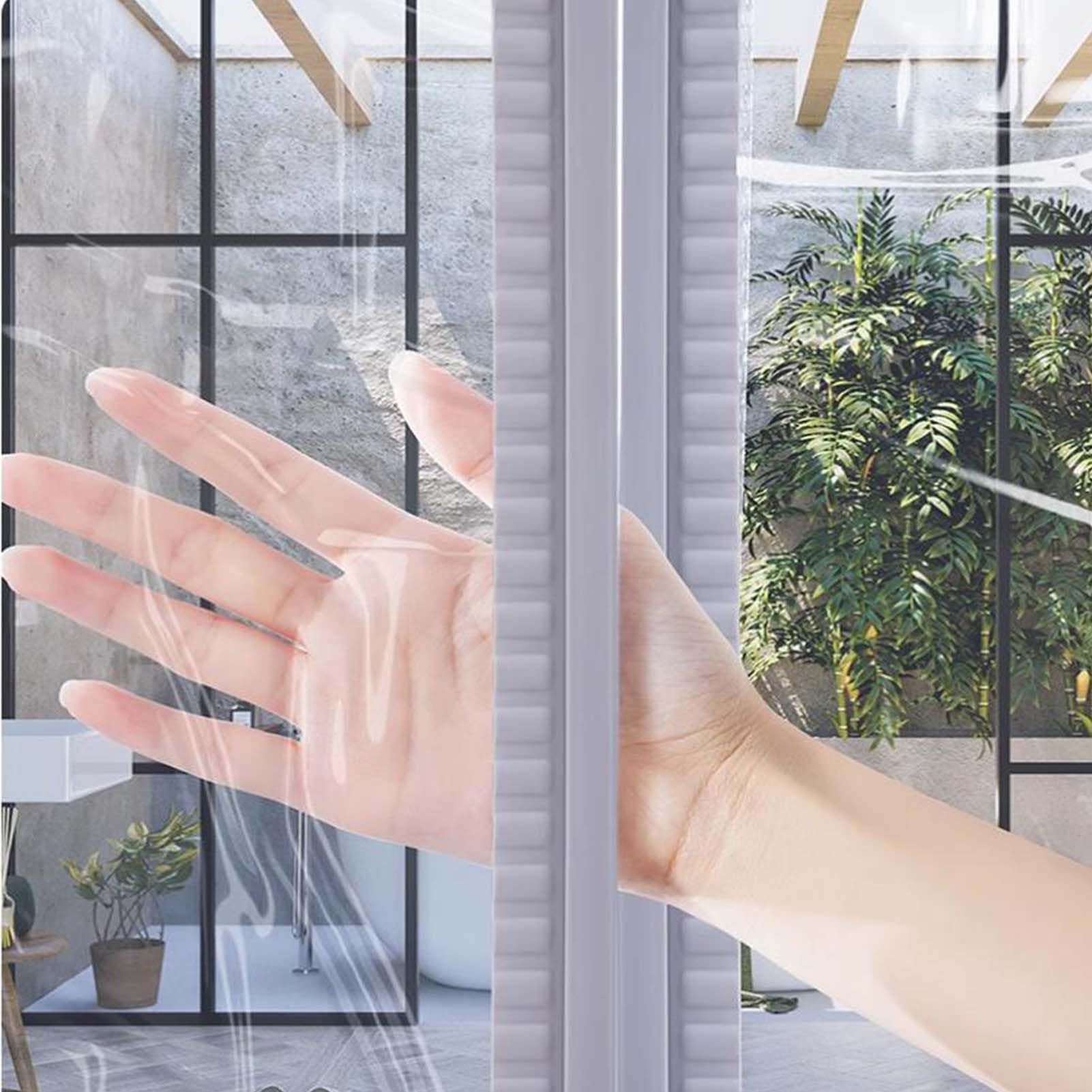 Magnetic Thermal Insulated Door Curtain, Transparent Waterproof PVC Panel, Automatic Closing Magnetic Screen Door for Patio Greenhouse (Color : Gray, Size : 0.35x2.5m/1.15x8.2ft)