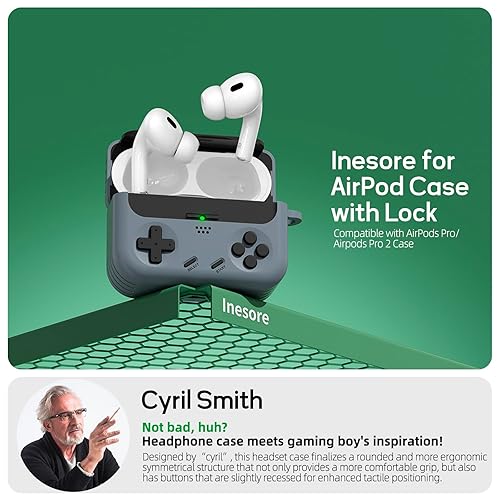 Miniatura 5 de Inesore for Airpods Pro 2nd Generation Case Cover with Cleaner Kit,with Lock for Airpods Pro Case Cover,Classic Cool Funny Game Console Hard Air Pod