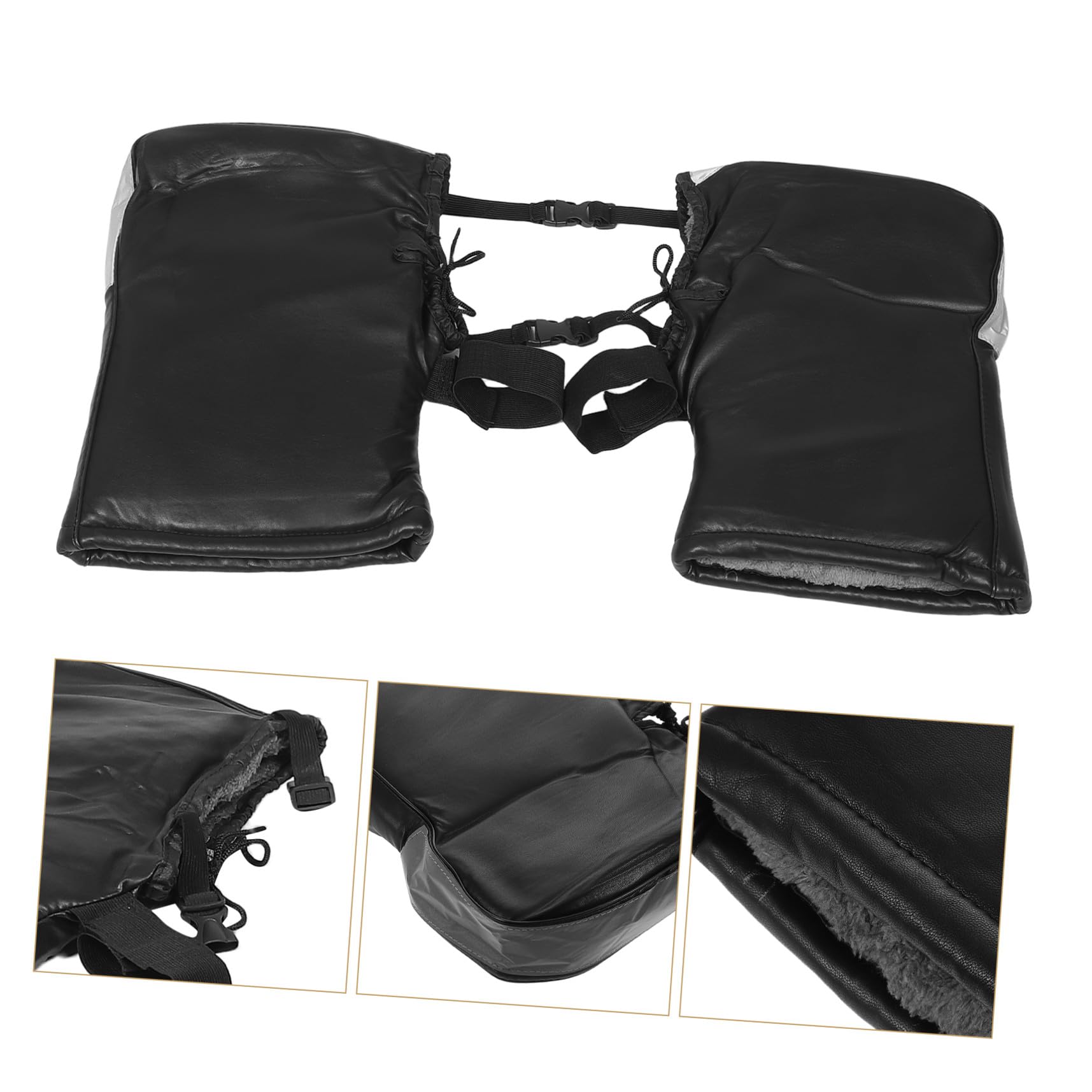 Alipis Guantes para Manillar de Motocicleta Invierno, Resistentes al Viento, Impermeables, de Pu Cuero y Poliéster, Protección Térmica para Hombre y Mujer, Pack de 2