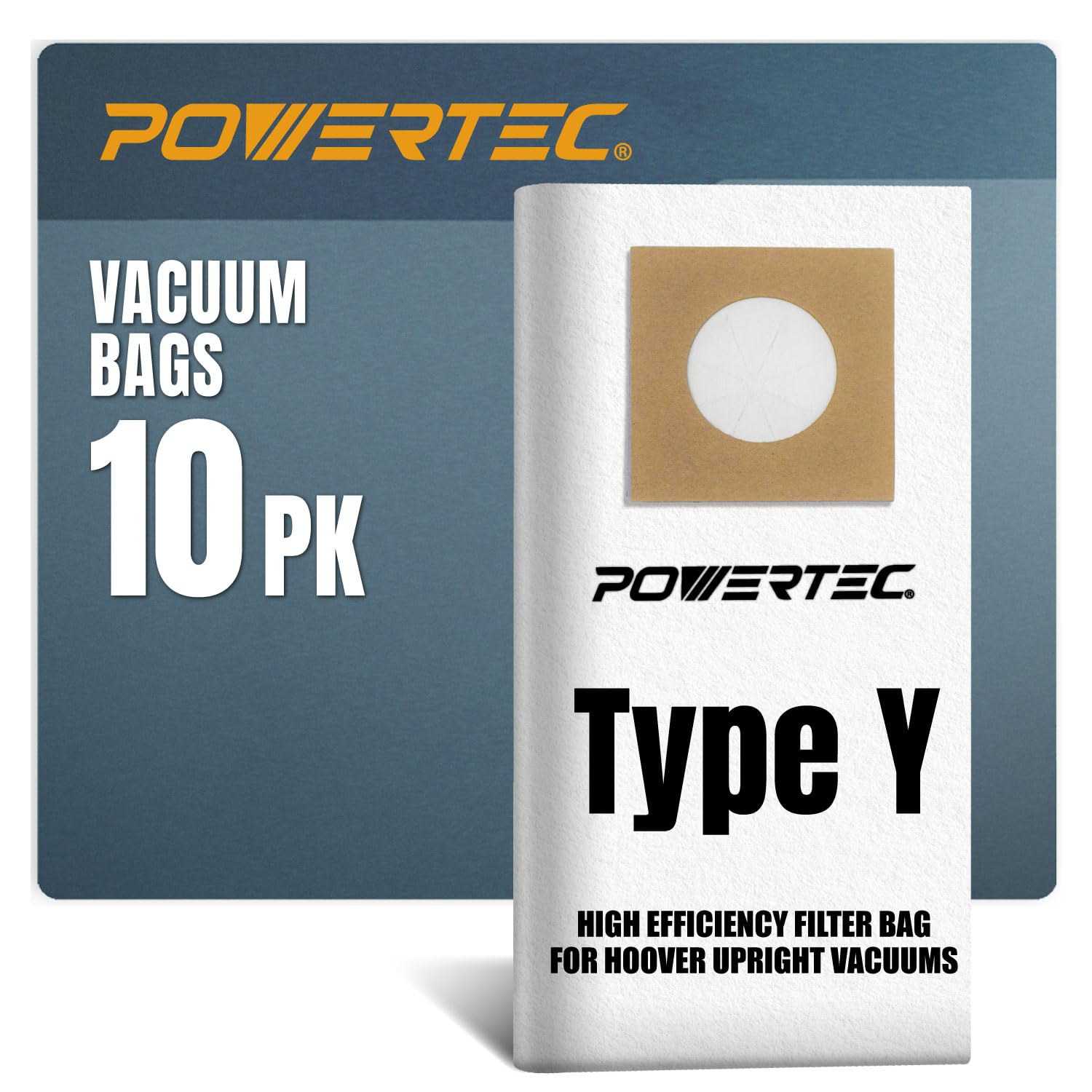POWERTEC 75057 Bolsas de filtro para aspiradora Hoover Style Y, Z, 10 unidades