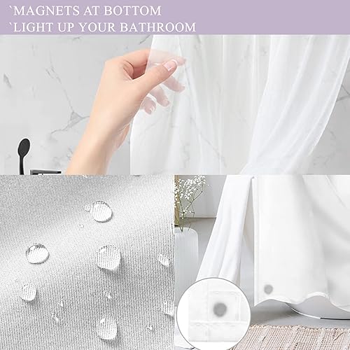 Vista 522 de Tititex - Juego de cortinas de ducha de eucalipto verde oliva, hojas de acuarela en la parte superior con decoración floral de baño, 60 x 72 Hojas