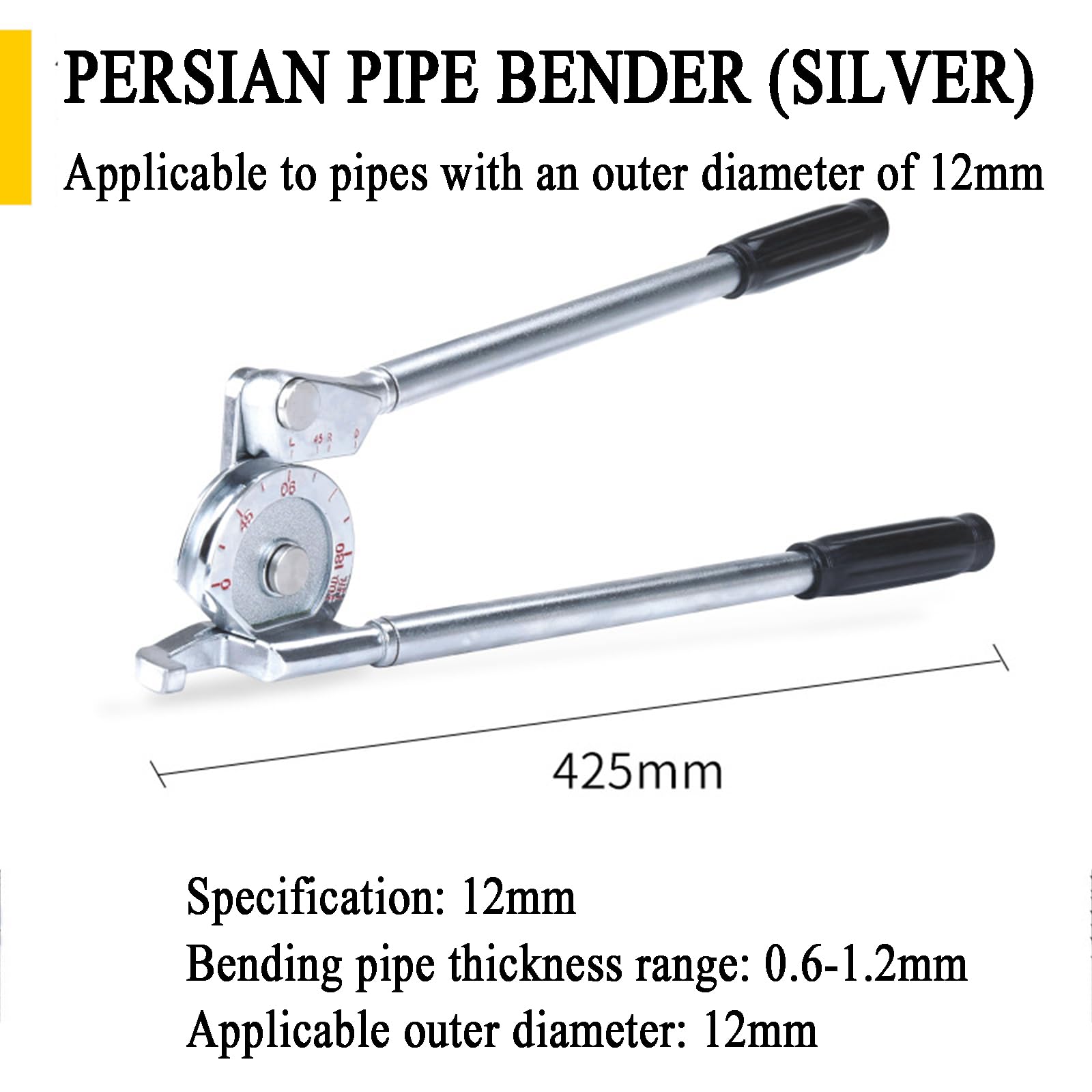 Questo piegatubi Manuale per Tubi in Rame e Alluminio, con Design a Fibbia, Spessore 0,6-1,2 mm, è Adatto a Tubi con Diametro da 12 a 16 mm (1/4”-3/8”).