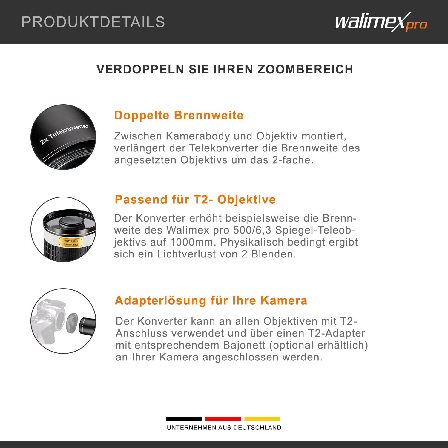 Walimex 12602, 2 convertitori T2