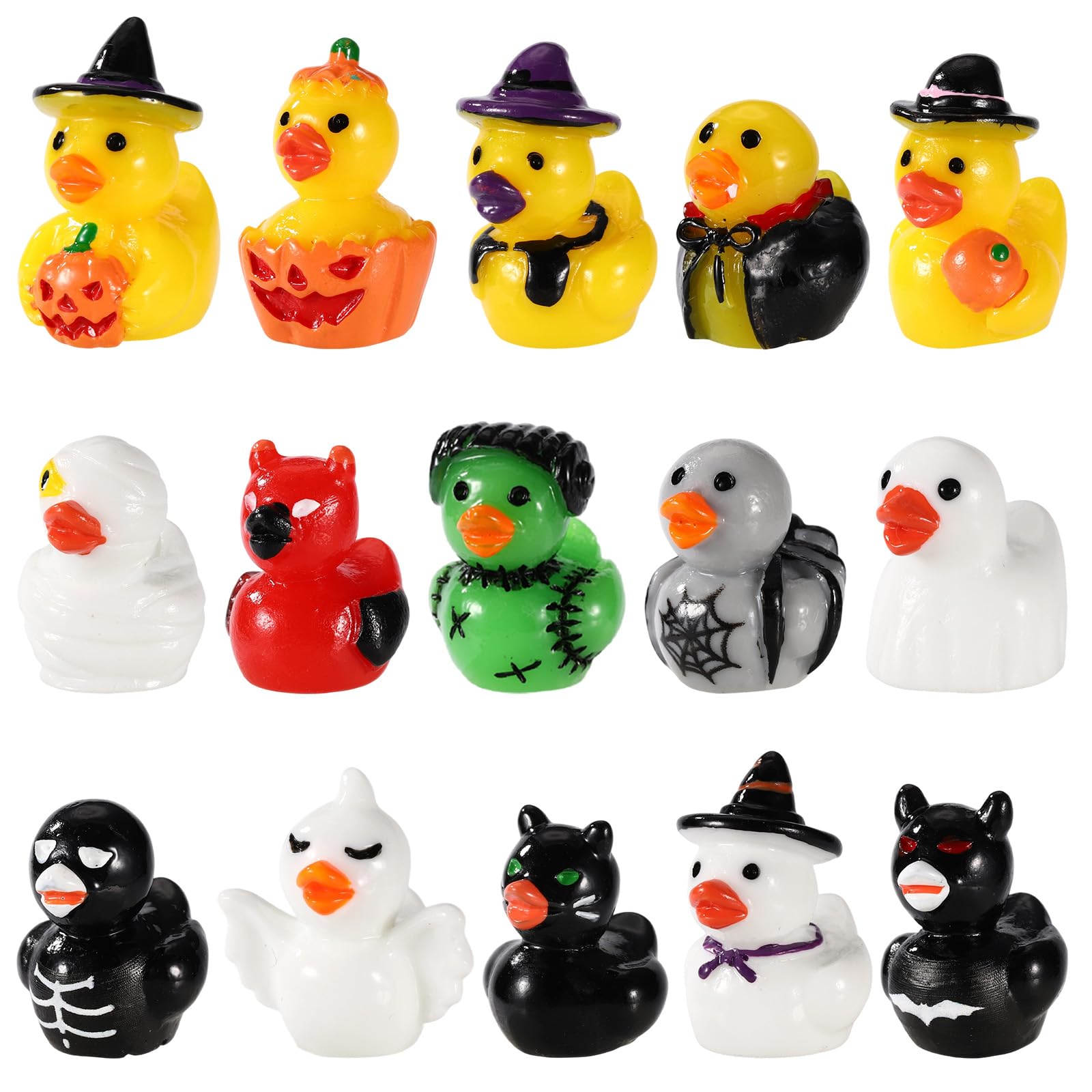 90pcs Halloween Mini Resin Ducks