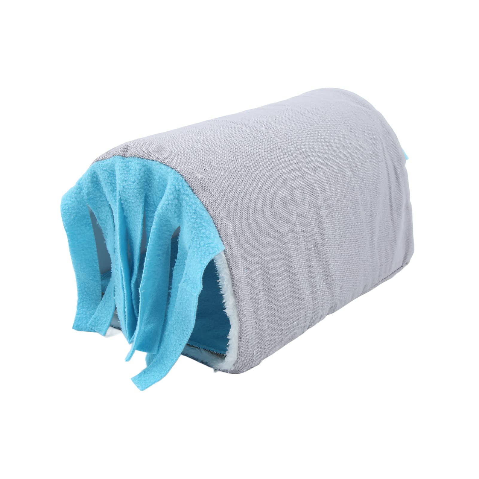 Hamster Tassel Tunnel, Safe Pet Hideout Tube House Detachable Windproof Satisfy Instinct for Hamster for Rabbit for Small Animal(Gray+Blue)