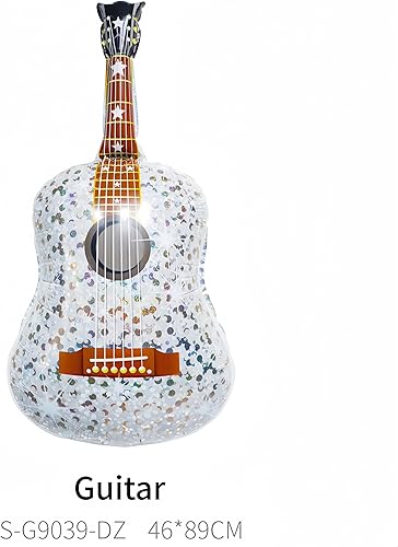 Miniatura 2 de 2 globos gigantes de fiesta de guitarra de 35 pulgadas/decoraciones de fiesta de cumpleaños de guitarra de nota musical/decoraciones de fiesta de