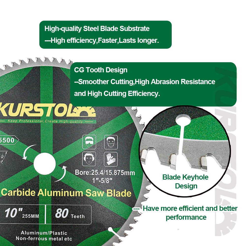 Metall-Kreissägeblatt 305 x 25,4mm - TCG Aluminium-Kreissägeblatt 100 Zähne für Aluminium, Nichteisenmetall, Kunststoff
