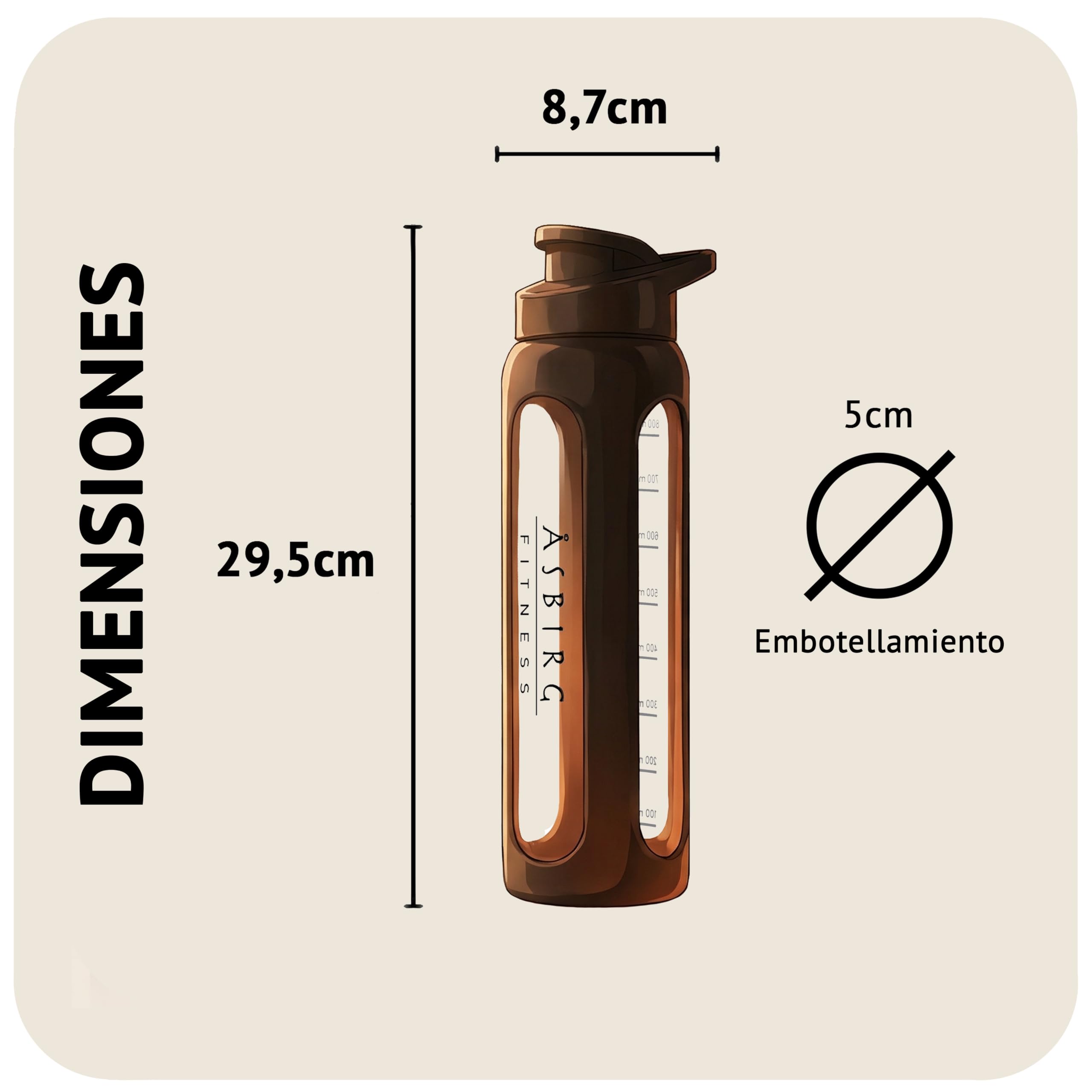 Coctelera de cristal de 1000 ml, sin BPA, a prueba de fugas y resistente, con bola mixta de vidrio de borosilicato, botella para fitness y deportes, color negro