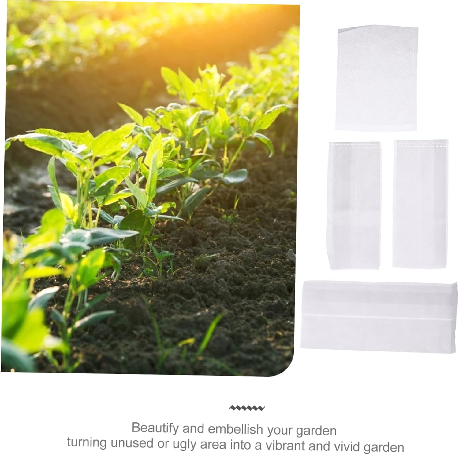 POPETPOP 3sets Water Retention Non-Woven Plant Grow Bags 4 Sizes for Vegetable and Flower Nursery 400pcs*3