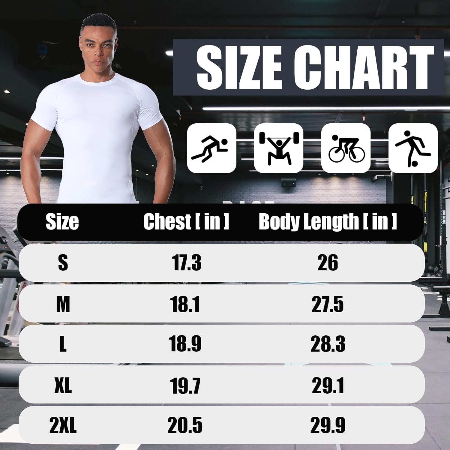 Men’s Compression Shirt Short Sleeve Athletic Top Sports T-Shirt Undershirt Base Layer Shirts Tight for Workout Gym - Image 6