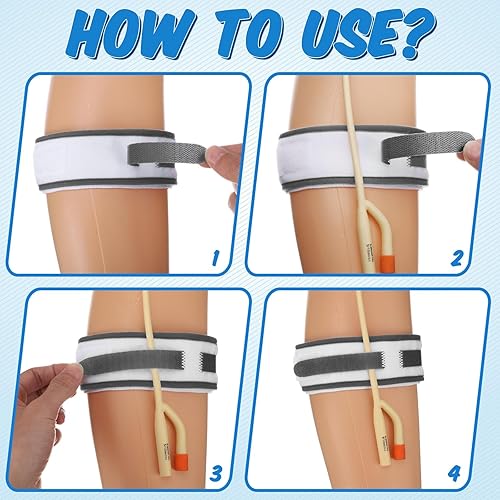 Miniatura 4 de Tondiamo 4 soportes para catéter, bolsa de drenaje de orina, correas de banda para las piernas, bolsa antideslizante para catéter urinario, soporte