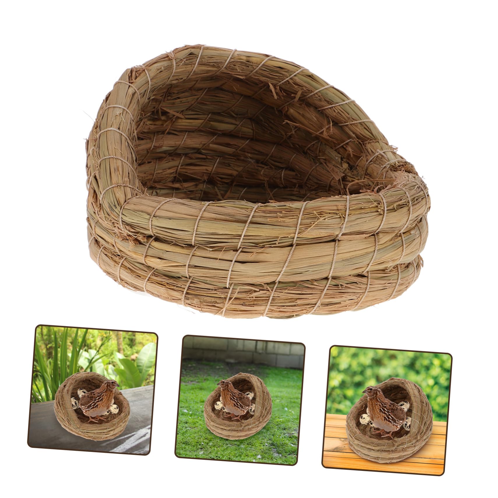 HANABASS 2 Piezas Nido para Gallinas Ponedoras de Paja Natural