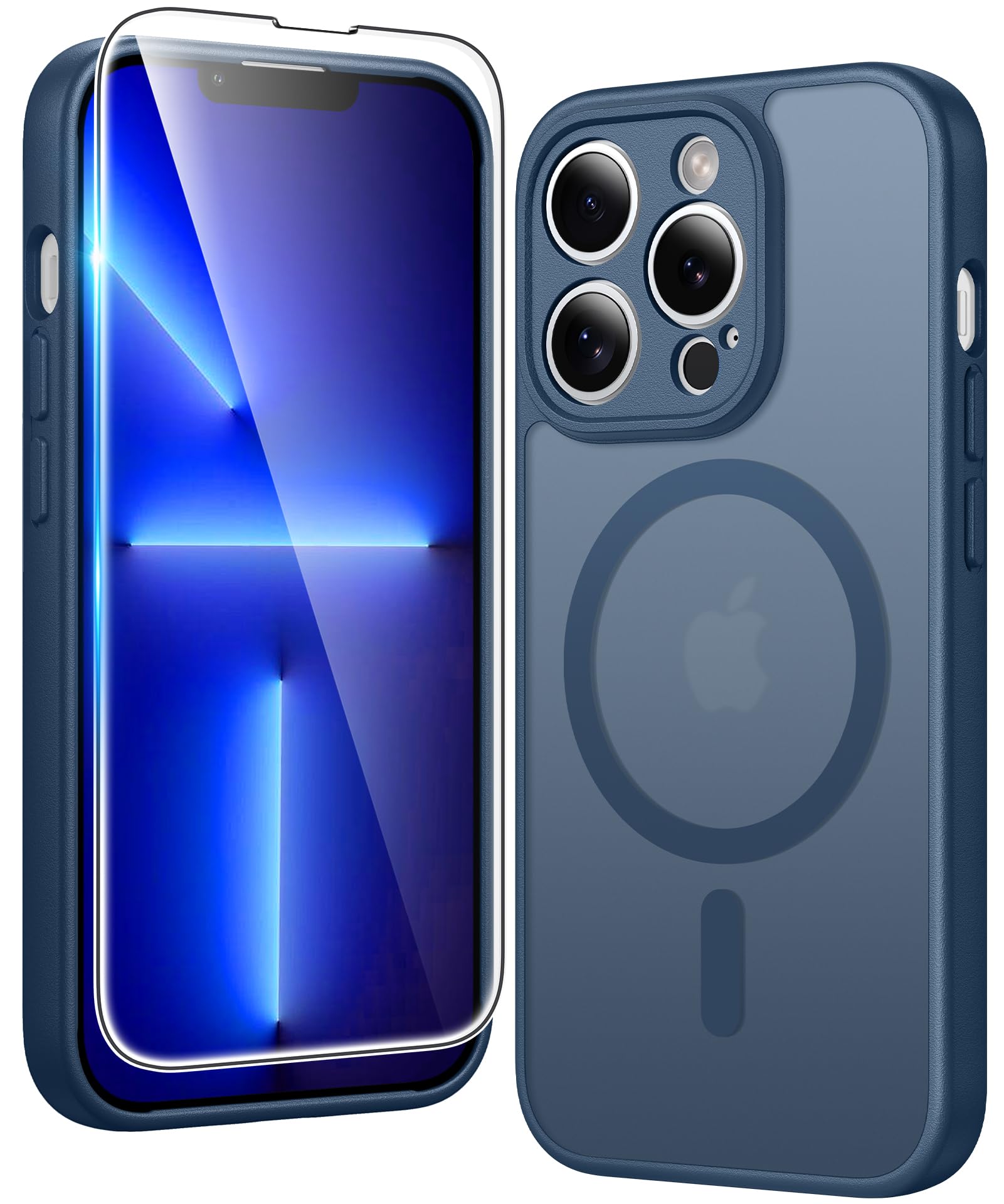 FNTCASE for iPhone 13 Pro-Max Case Compatible with Magsafe Matte Phonecase | Military Grade Drop Protection, Slim Magnetic Phone Cases, Shockproof Rugged Protective Bumper, Translucent Cell Cover
