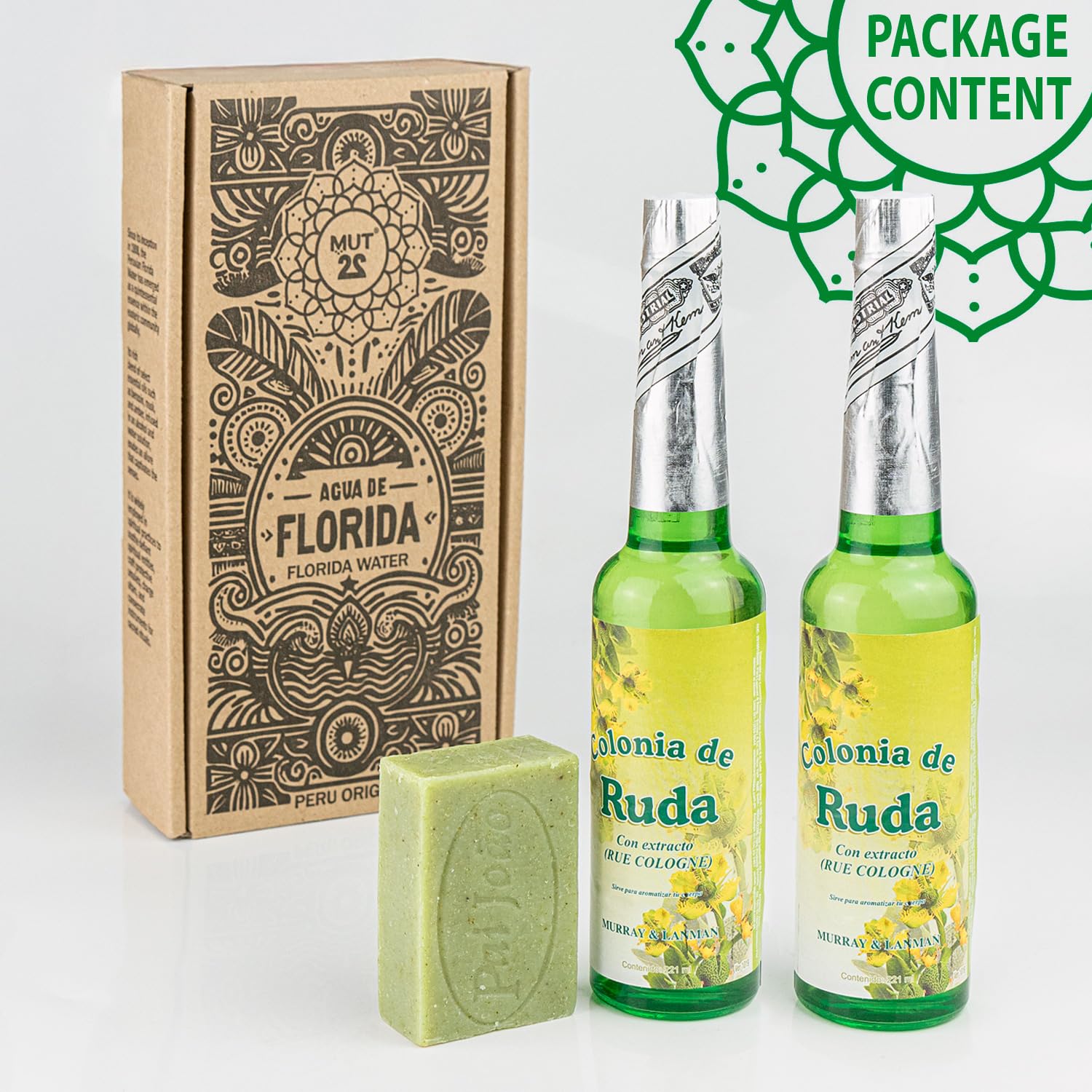 2 Colonia di Ruda del Perù 100% Originale - Bottiglie da 220 ml per Pulizia e Protezione Spirituale