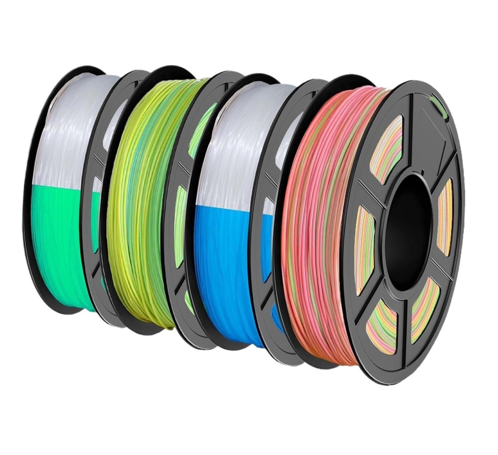 Filament D'imprimante 3D TPU Dégradé De Couleur 1,75 Mm, Filament Arc-en-ciel Flexible 95A, Change De Couleur(Glowing Blue 250g)