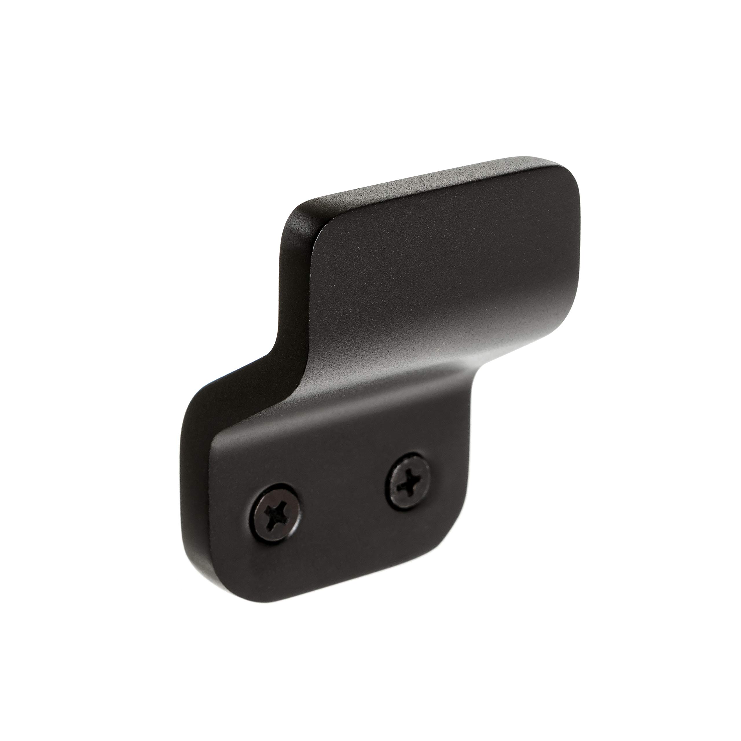 TATAY individual hanger from the Onyx Collection, in matt black anodised aluminium. Double fixing system, screws and Glue & Fix system, without drilling.