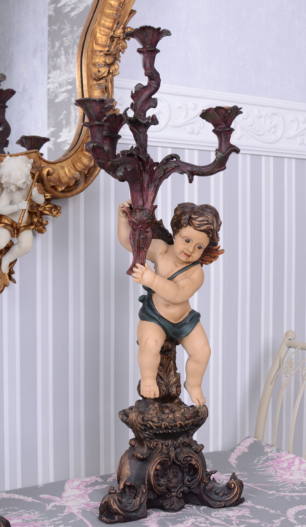 Zwei gigantische Kandelaber mit Barocken Putten Traum OAR546 Palazzo Exklusiv