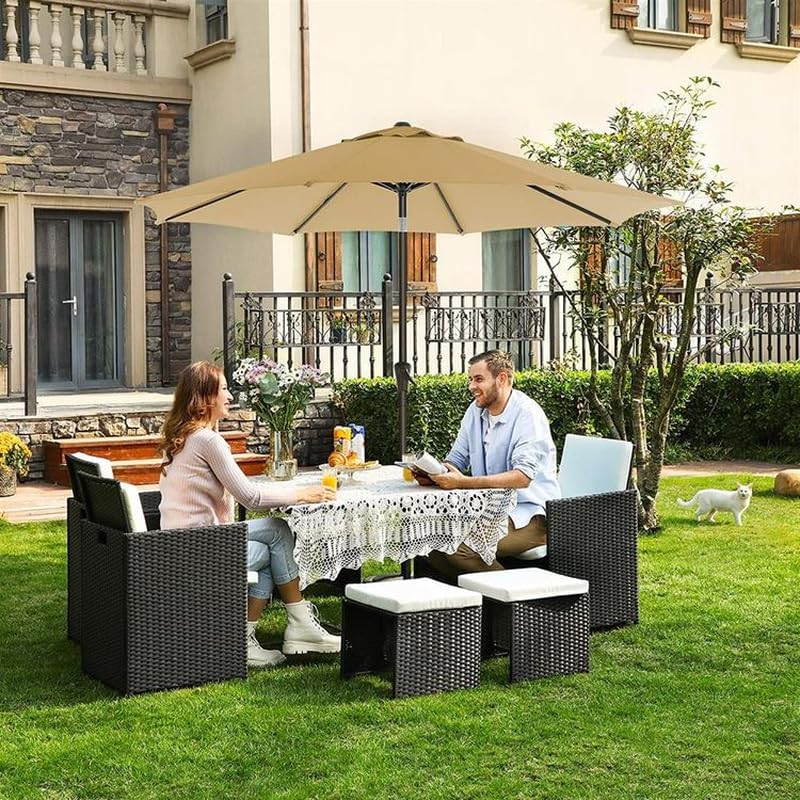 Boutique Home 7 Foot Outdoor Patio Umbrella, Tan - Image 3