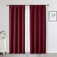 Vista 96 de Cortinas opacas para dormitorio, sala de estar, juego de 2 paneles de 54 pulgadas de largo, cortinas de oscurecimiento de habitación con aislamiento