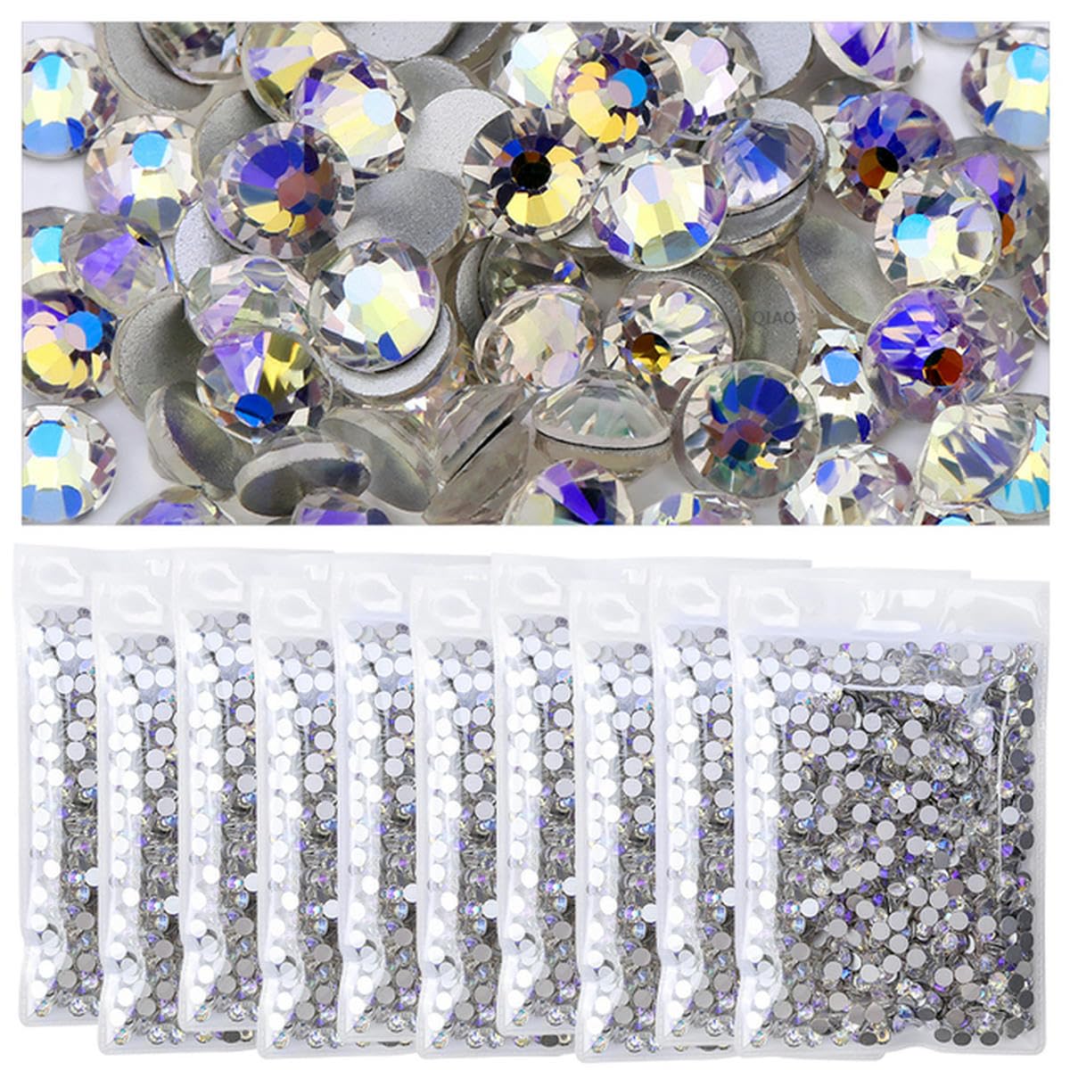 in Massa Strass per Vestiti Fai da Te Retro Piatto Diamante Unghie Decorazioni Strass Cristalli AB Glitter Face Stone-Moonlight viola-SS12 x 10 Buste