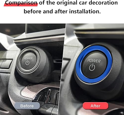Miniatura 2 de Auovo Cubierta para botón de arranque y parada compatible con accesorios Toyota Prius 2023, 2024, 2025, Prius Prime, anillo exterior de botón de