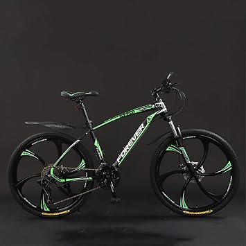 24 Inch Mountain Bike Dirt Bike Bicycle for Adolescent Adult Lightweight, High Carbon Steel Frame, Dual Disc Brakes, Outdoor Hardtail Mountain Bike